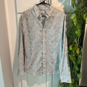 Goodfellow & Co Slim Fit Medium Button-Up Shirt with Black Dot Pattern - White